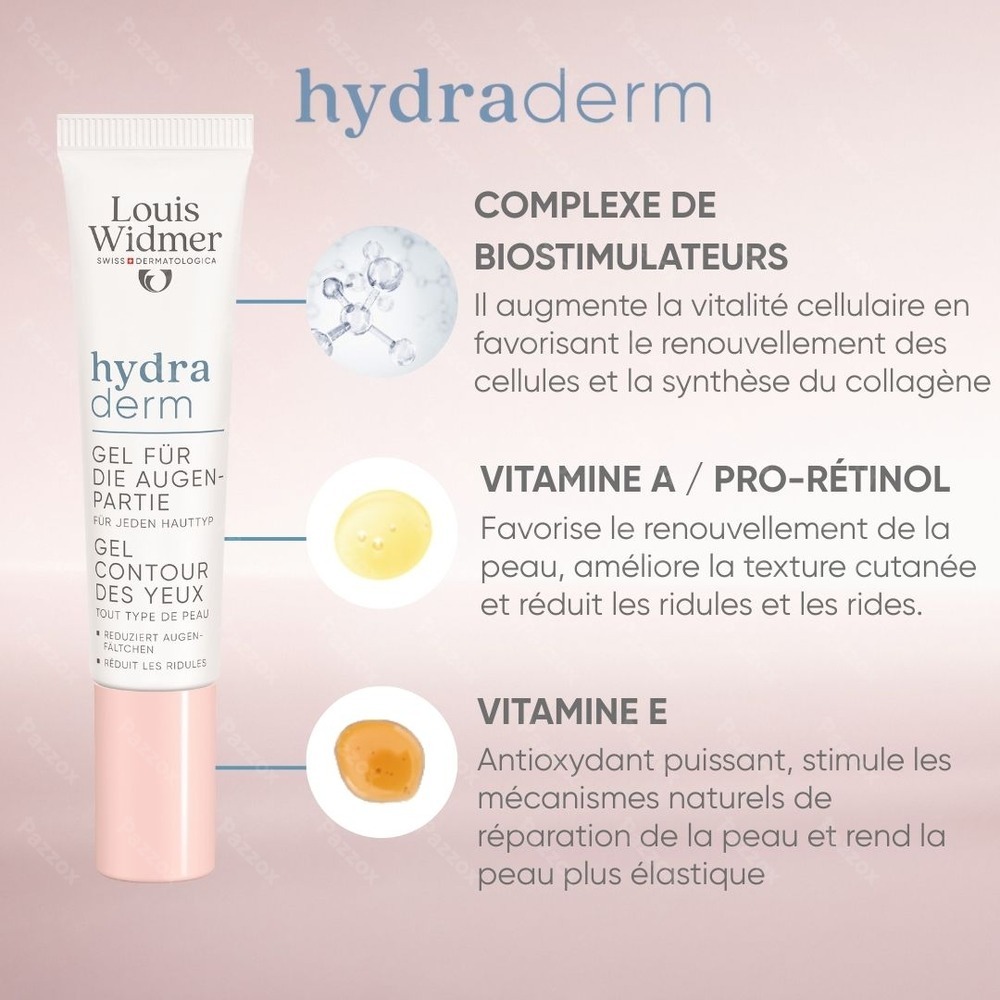 Louis Widmer Hydraderm Gel Contour des Yeux Parfumé 15ml