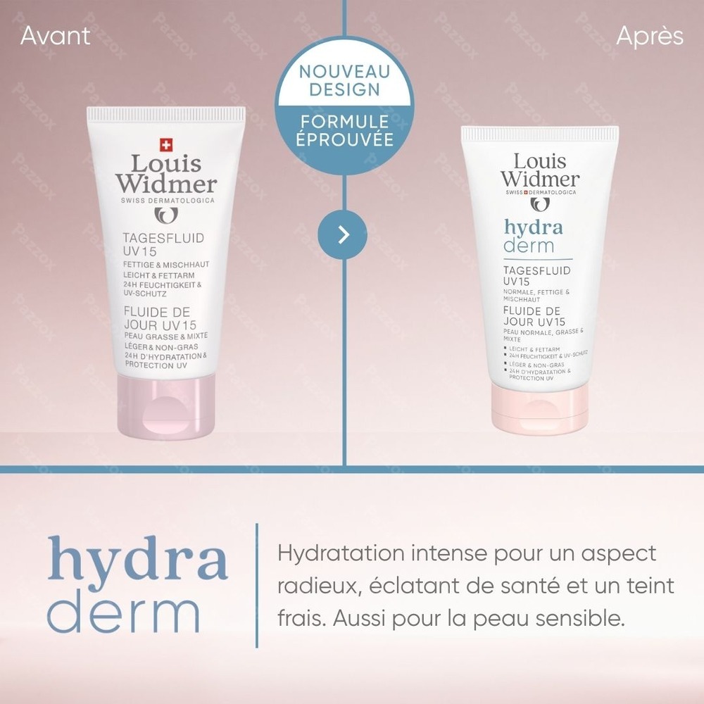 Louis Widmer Hydraderm Fluide de Jour UV 15 Parfumé 50ml