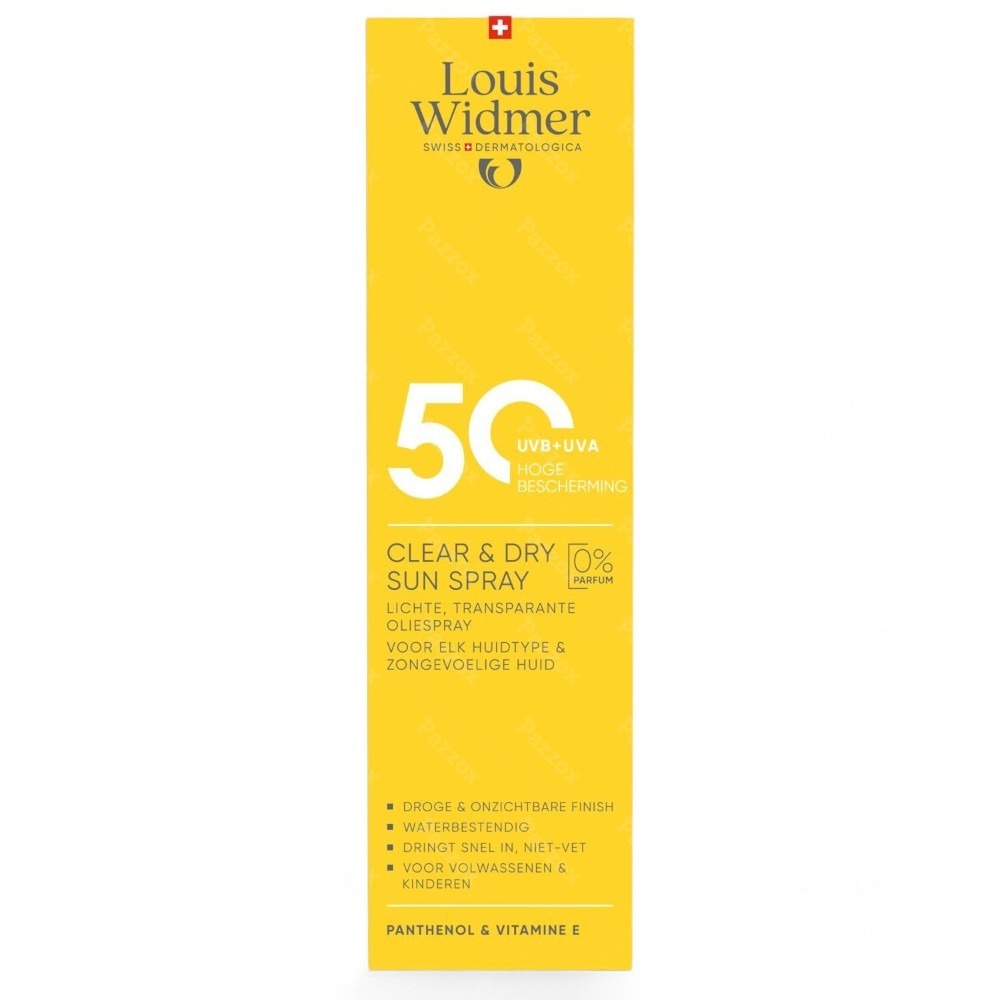 Louis Widmer Suncare Clear & Dry Sun Spray SPF 50 Sans Parfum 200ml