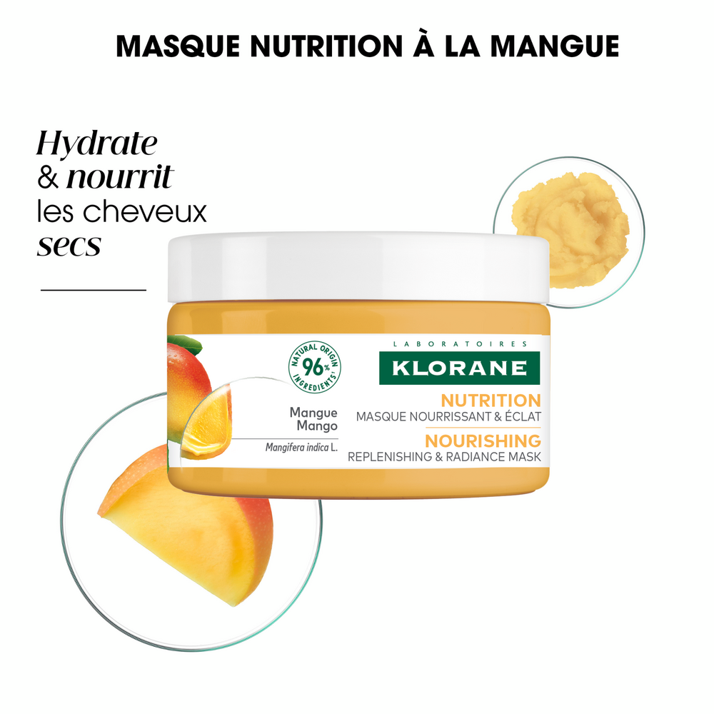 Klorane Masque nourrissant à la mangue Cheveux secs 250 ml