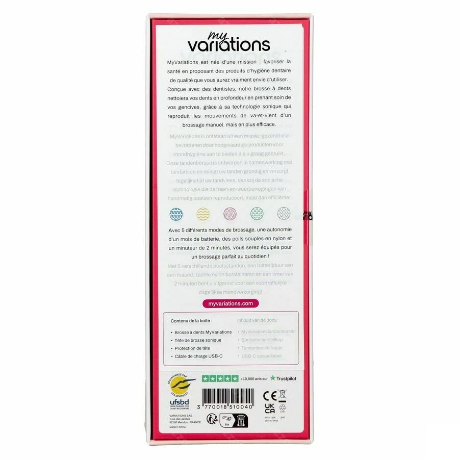 Myvariations Brosse A Dents Electrique Pastel Rose