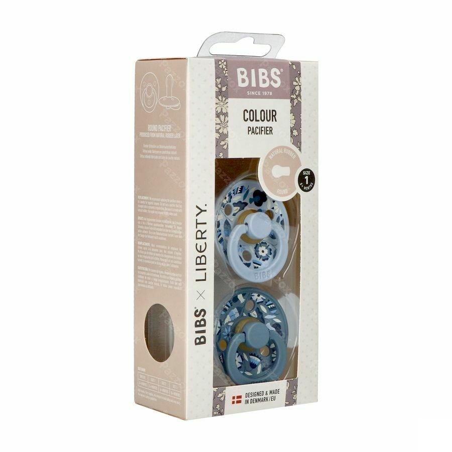 Bibs 1 Sucette Duo Liberty Garden Bobo Blue 2