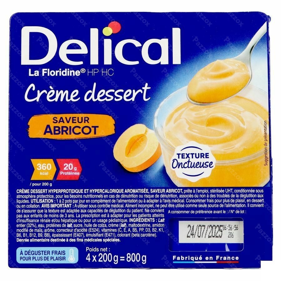 Delical Creme Dessert La Floridine Abricot 4x200g