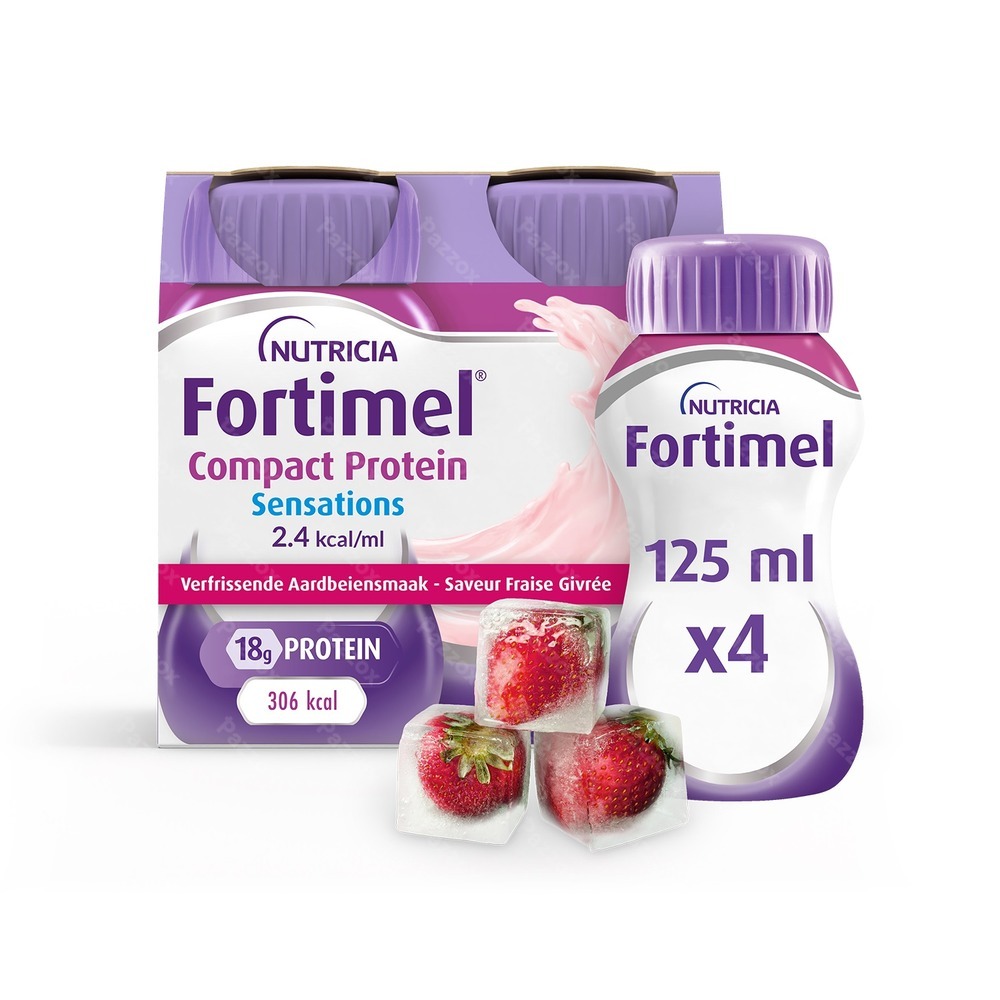 Fortimel Compact Protein Fraise Givree 4x125ml