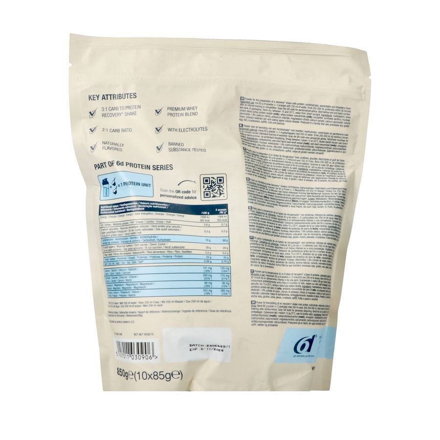 6d Recovery Shake Strawberry 850g