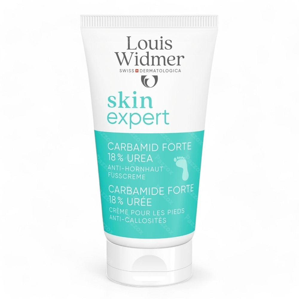 Louis Widmer Skin Expert Carbamide Forte 18% Crème pour les pieds à l'urée contre les callosités sans parfum 75ml