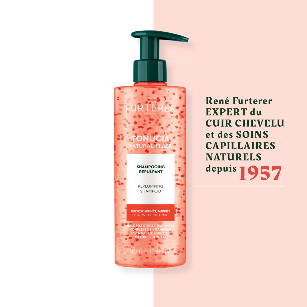 Tonucia Natural Filler Shampooing Repulpant, Cheveux affinés, fatigués, Acide Hyaluronique végétal 500ml