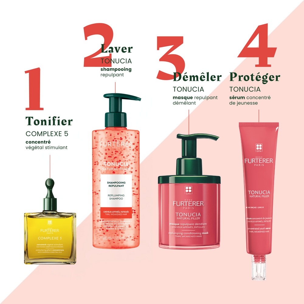 Tonucia Natural Filler Shampooing Repulpant, Cheveux affinés, fatigués, Acide Hyaluronique végétal 500ml