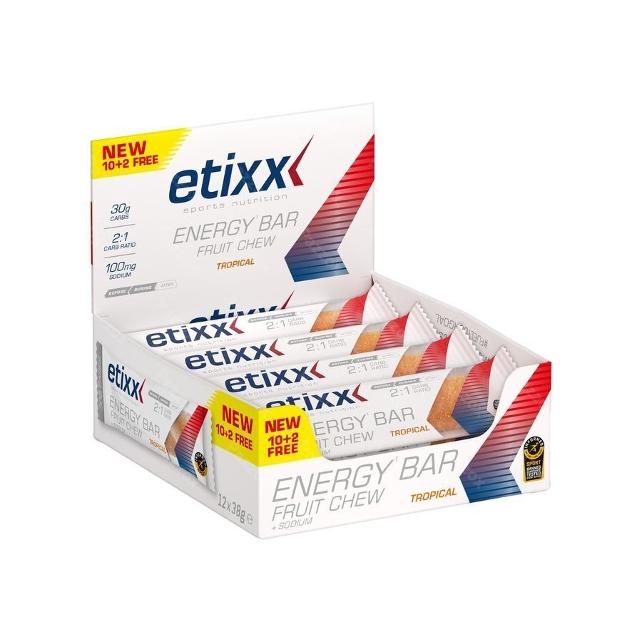 Etixx Energy Bar Fruit Chew Tropical 12x38g