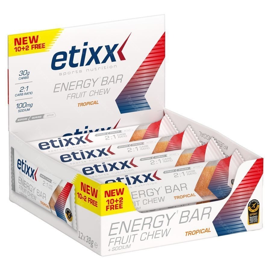 Etixx Energy Bar Fruit Chew Tropical 12x38g