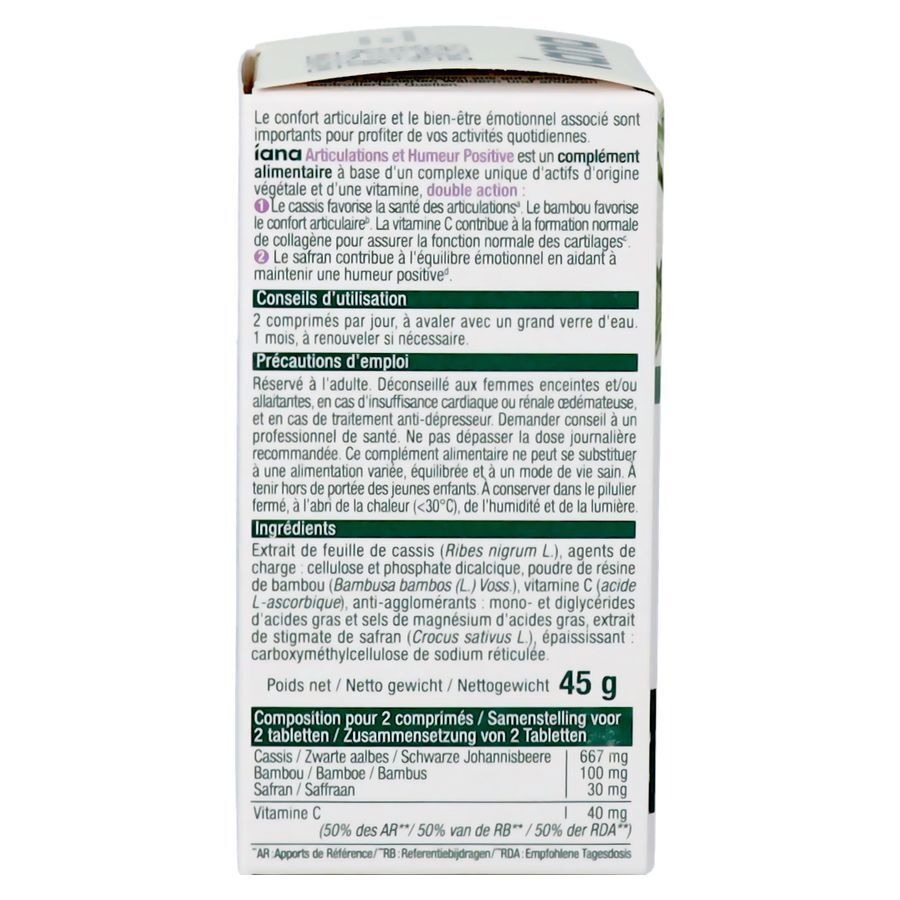 Iana Sante Articulaire & Humeur Positive 60 Comprimés