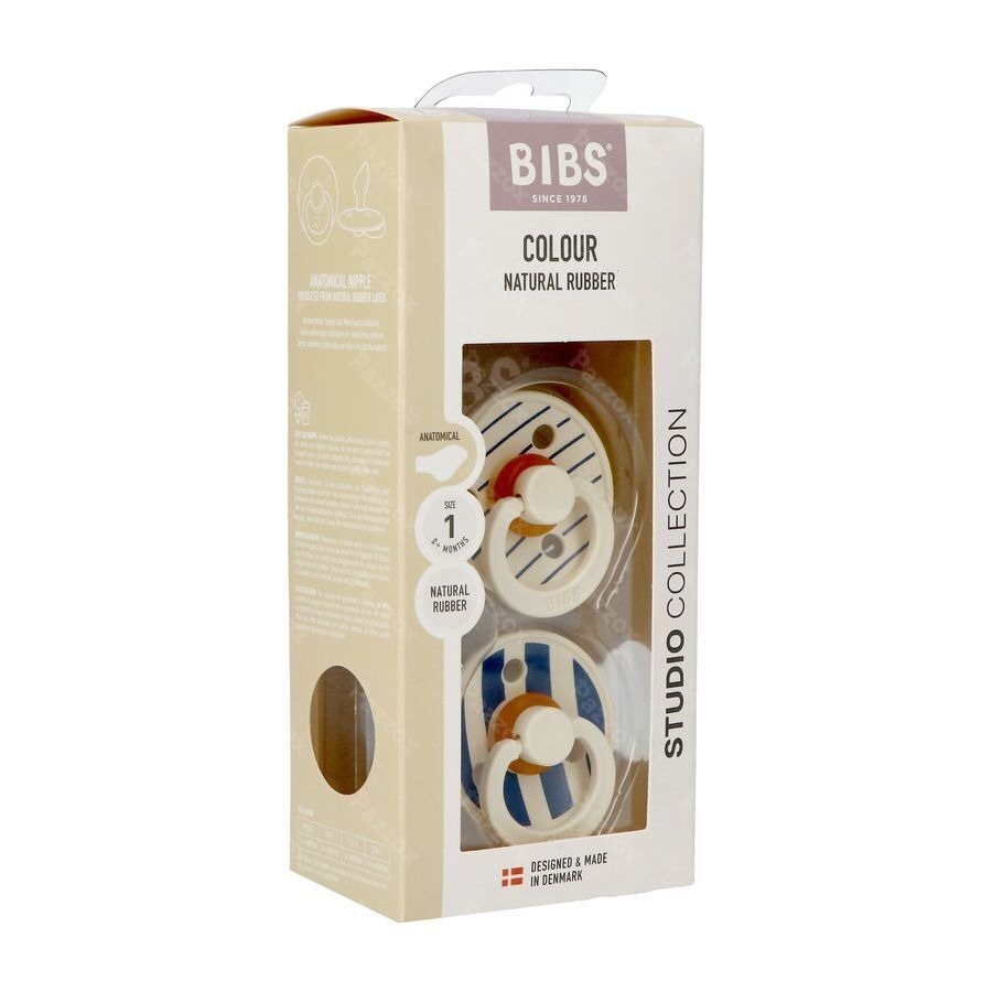 Bibs 1 Sucette Anatomic Studio Duo Pin Steel Blue