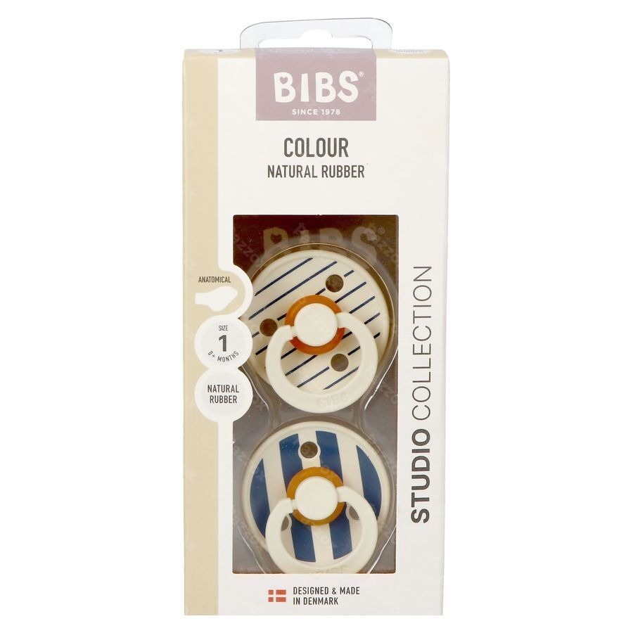 Bibs 1 Sucette Anatomic Studio Duo Pin Steel Blue