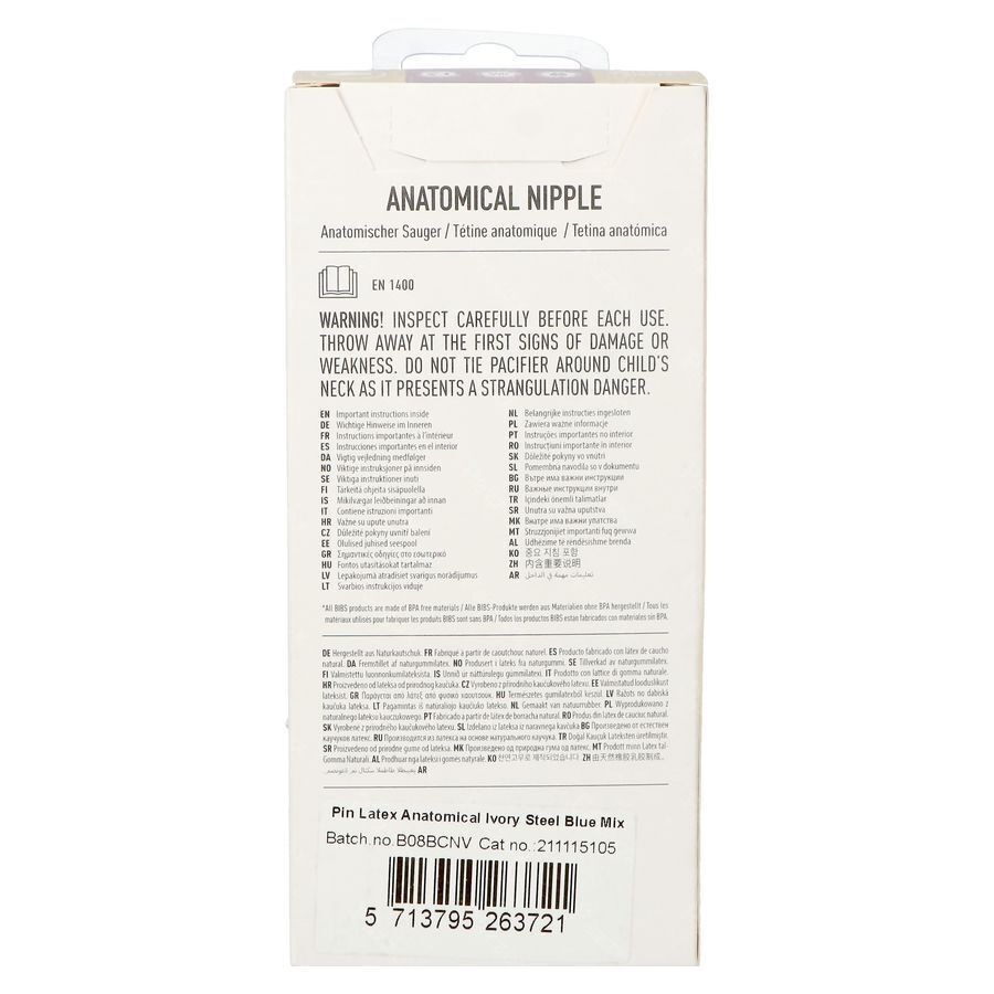 Bibs 1 Sucette Anatomic Studio Duo Pin Steel Blue