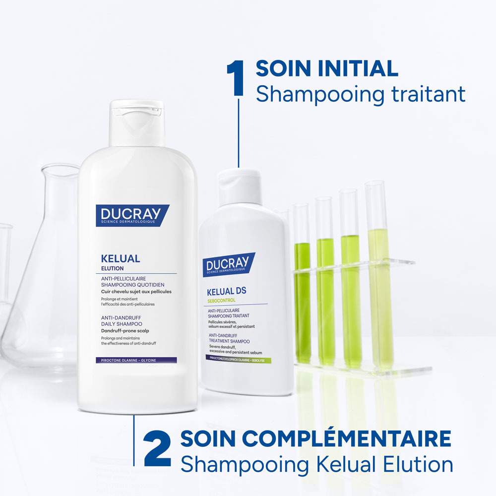 Ducray Kelual DS Sebocontrol Shampooing traitant Anti-pelliculaire, Pellicules sévères, Sébum excessif et persistant 100ml