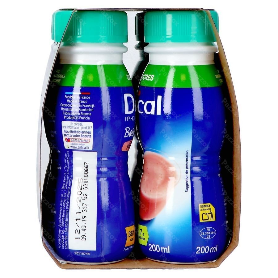 Delical Boisson Lactee S/sucre Fraise 4x200ml