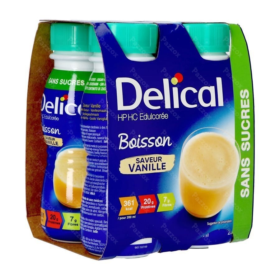 Delical Boisson Lactee S/sucre Vanille 4x200ml