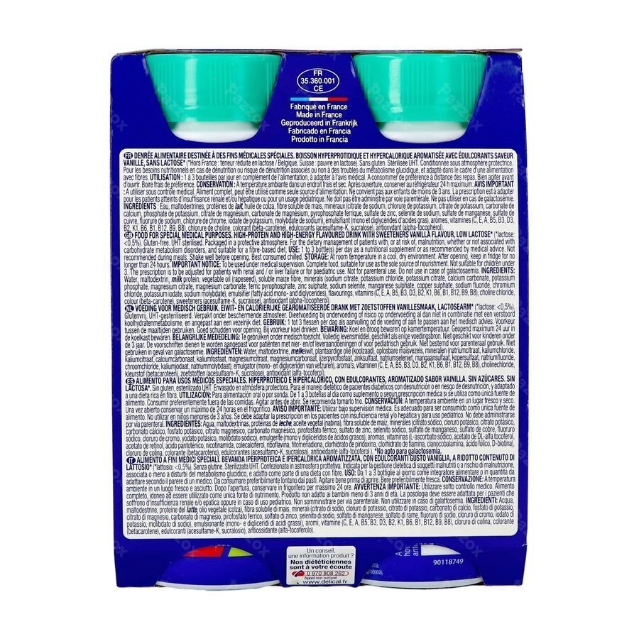 Delical Boisson Lactee S/sucre Vanille 4x200ml