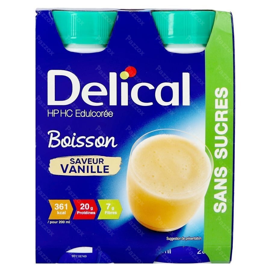 Delical Boisson Lactee S/sucre Vanille 4x200ml