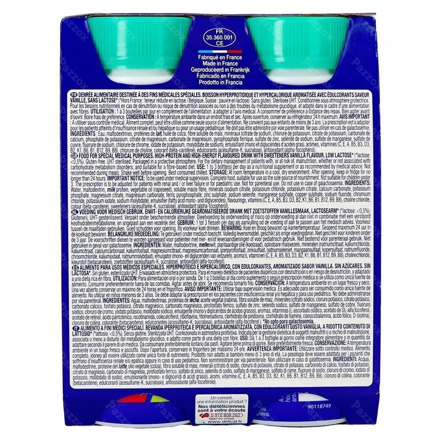 Delical Boisson Lactee S/sucre Vanille 4x200ml