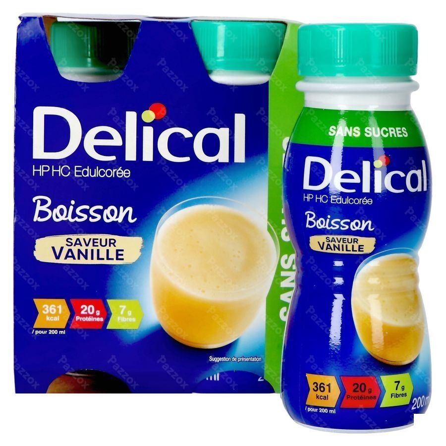 Delical Boisson Lactee S/sucre Vanille 4x200ml