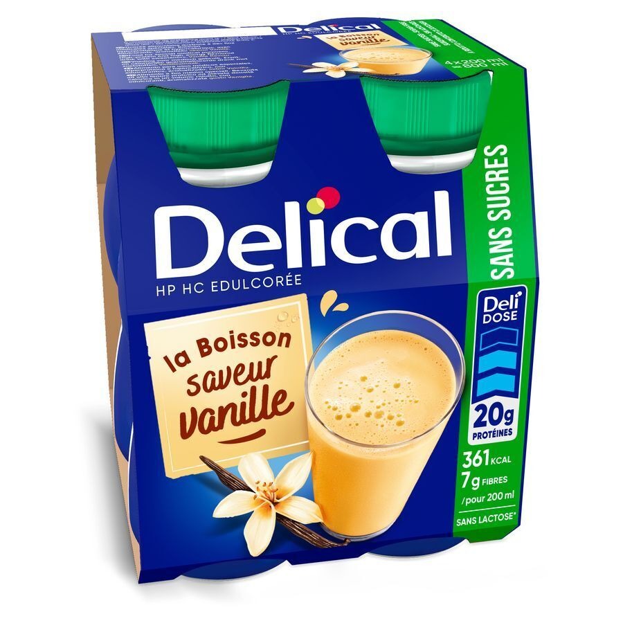 Delical Boisson Lactee S/sucre Vanille 4x200ml