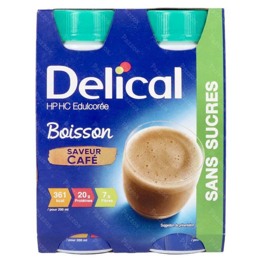 Delical Boisson Lactee S/sucre Cafe 4x200ml