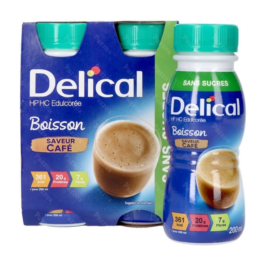 Delical Boisson Lactee S/sucre Cafe 4x200ml