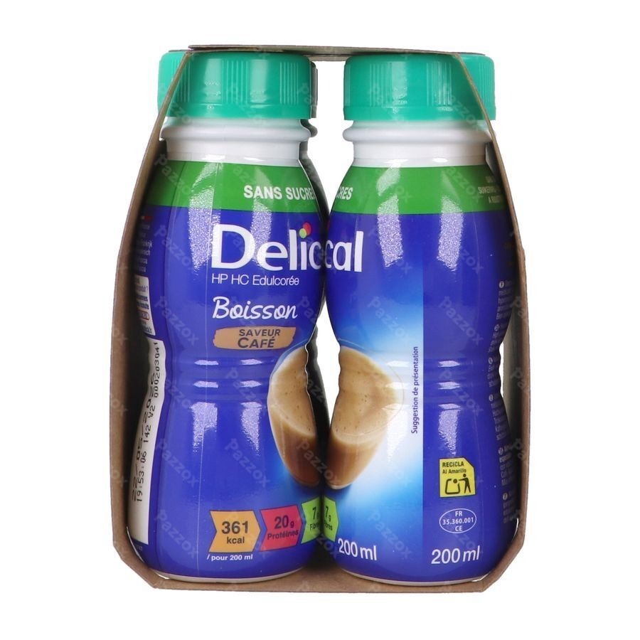 Delical Boisson Lactee S/sucre Cafe 4x200ml