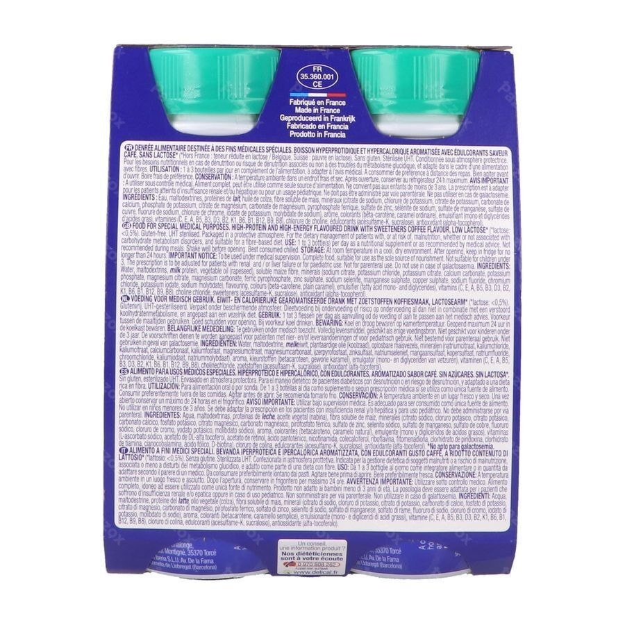 Delical Boisson Lactee S/sucre Cafe 4x200ml