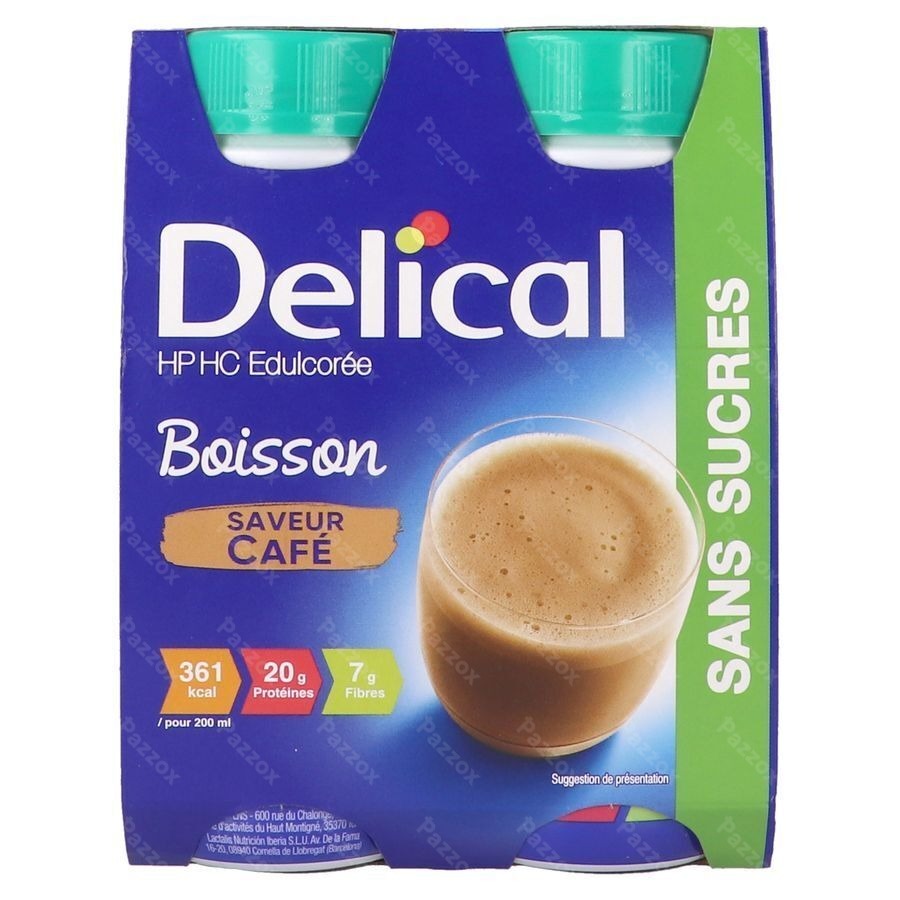 Delical Boisson Lactee S/sucre Cafe 4x200ml