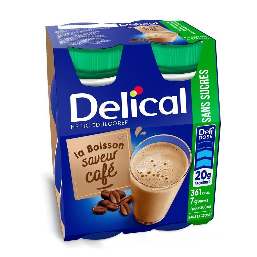 Delical Boisson Lactee S/sucre Cafe 4x200ml