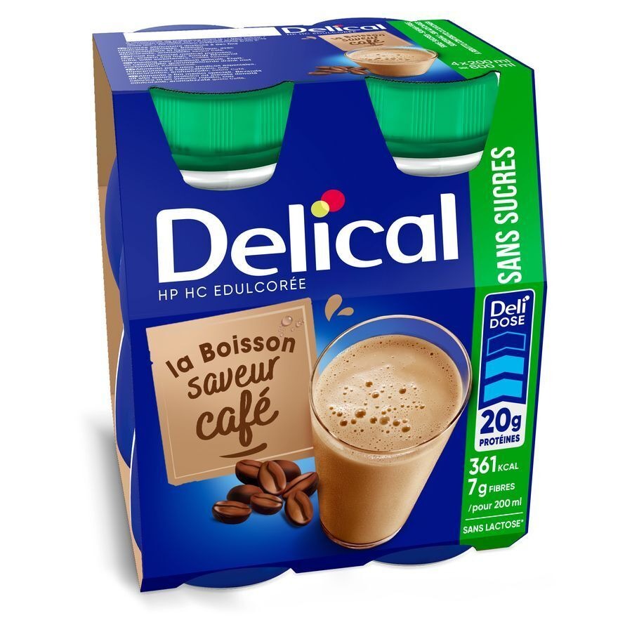 Delical Boisson Lactee S/sucre Cafe 4x200ml