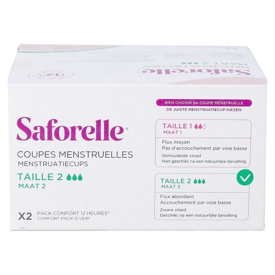 Saforelle Coupes Menstruelles Pack Confort 12h T2