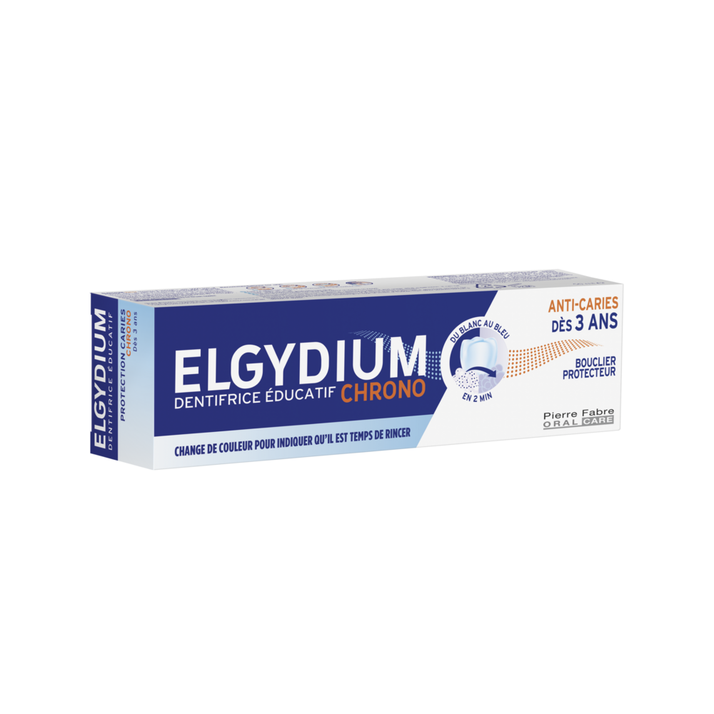 Oral Care Elgydium  Chrono, Dentifrice Éducatif  Anti-caries, Enfants dès 3 ans 50 ml