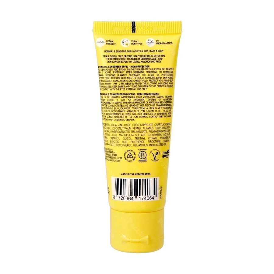 Tenue Soleil Crème Solaire Minerale SPF30 30ml