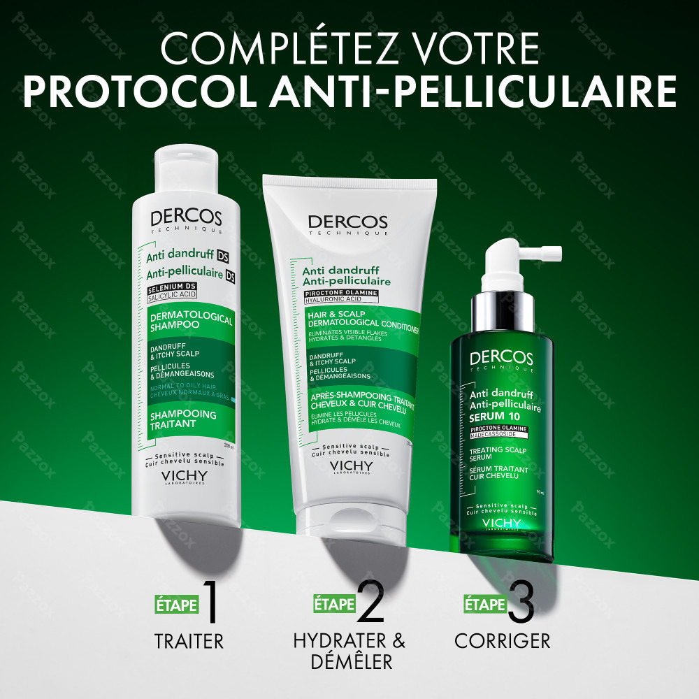 Vichy Dercos Shampooing Anti-Pelliculaire DS Recharge Cheveux Normaux à Gras