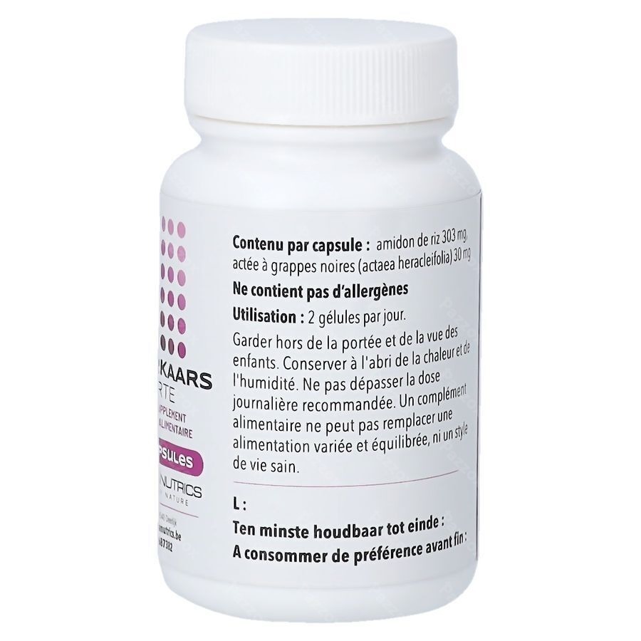 Pharmanutrics Actée à Grappes Noires Forte 60 Capsules Végétales