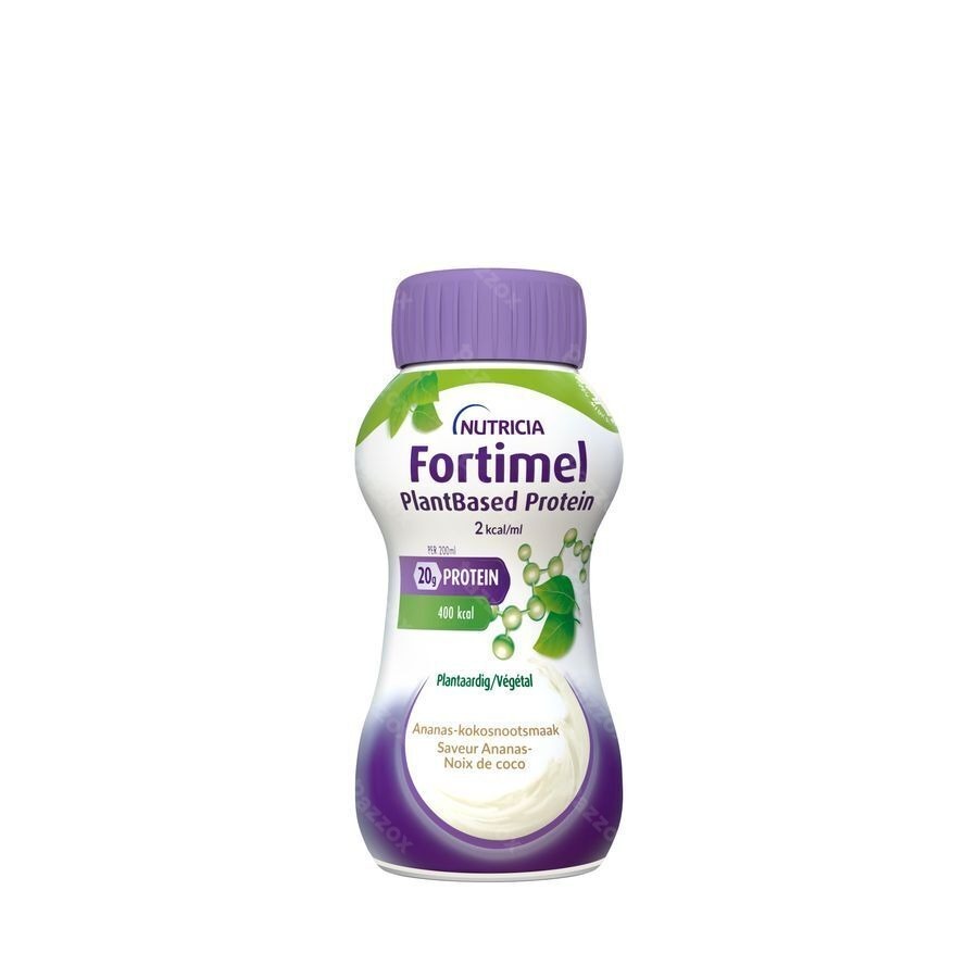 Fortimel PlantBased Protein 2kcal Saveur Ananas-Noix de Coco Complément Nutritionnel Dénutrition Bouteilles 4x200ml 