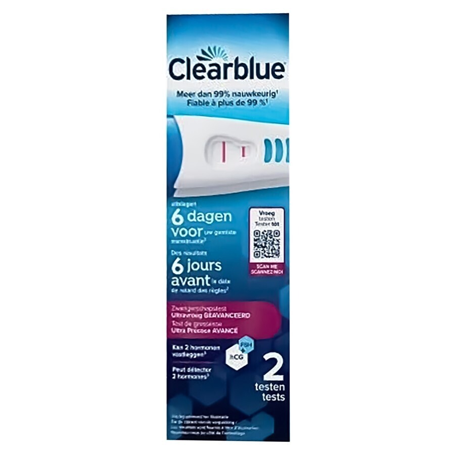 Clearblue Test de Grosesse Ultra Précoce Avancé 2 Tests