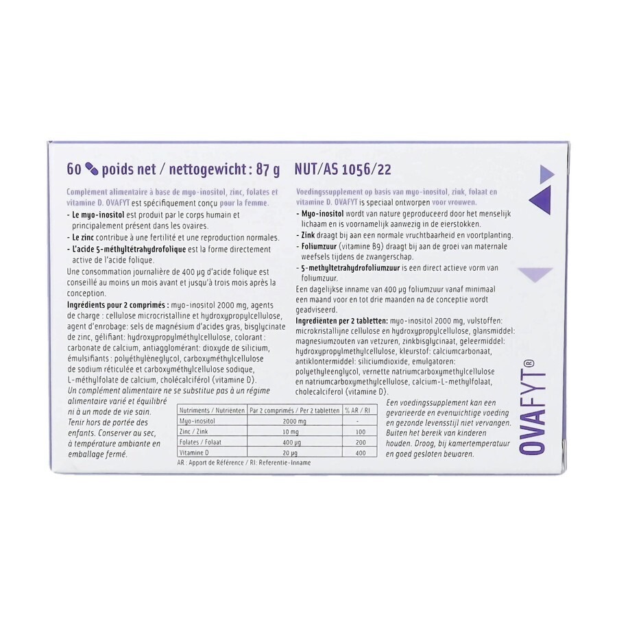 Ovafyt Myo-inositol Folates Zinc Vit D Comp 60