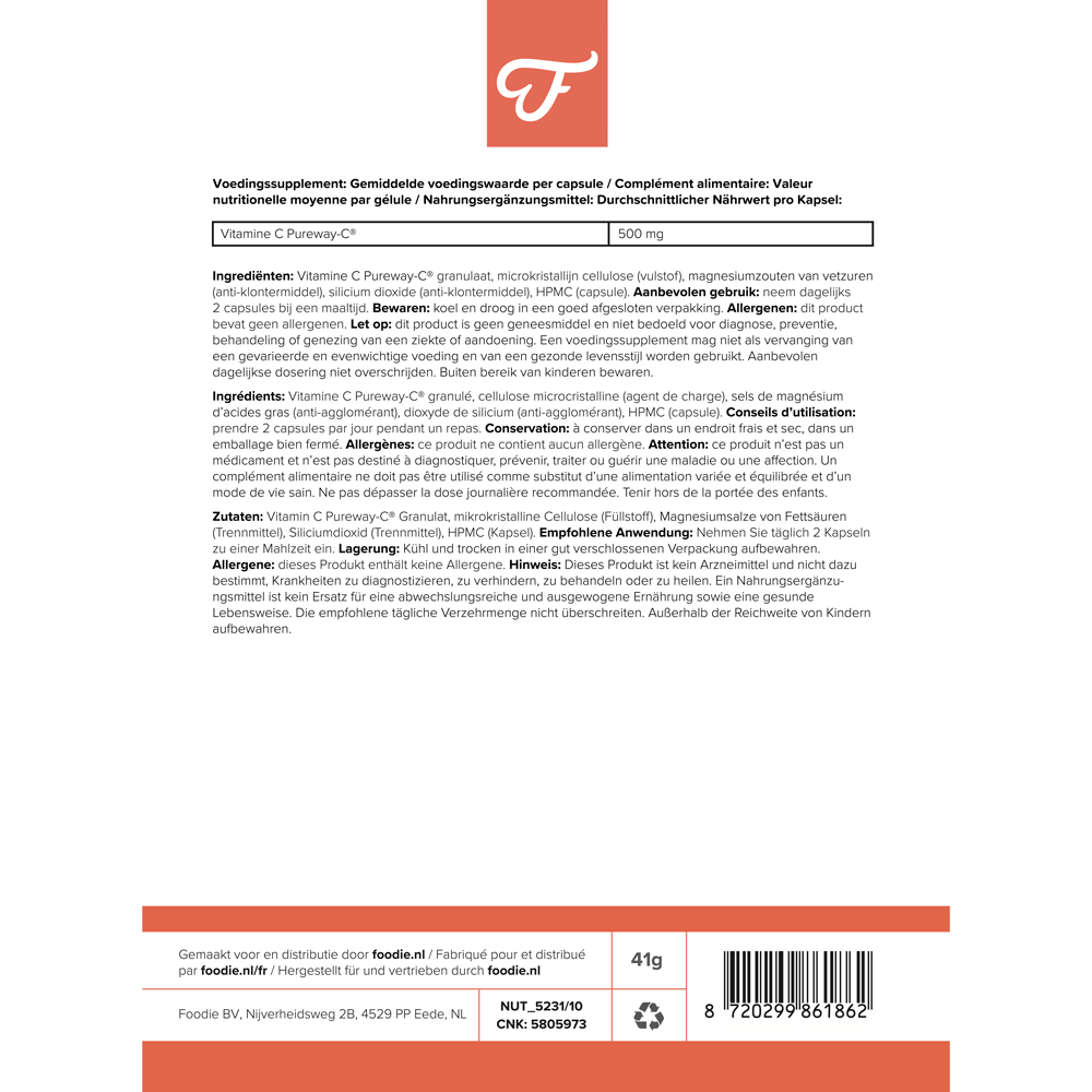 Foodie Vitamine C Boost 60 Capsules