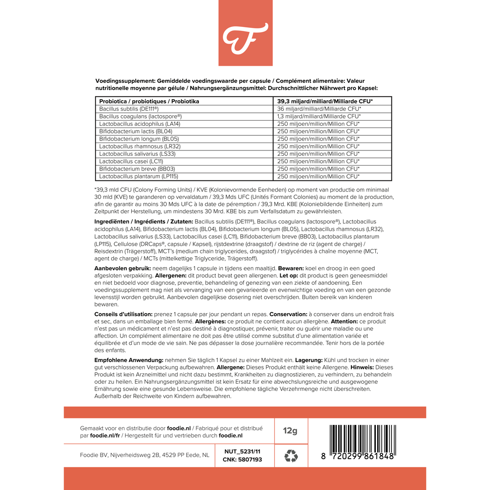 Foodie Ultimate Probiotics 30 Capsules