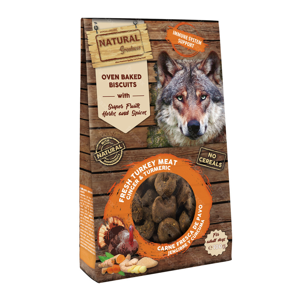 Natural Greatness Oven Baked Biscuits Immune System Support Friandises 100g 