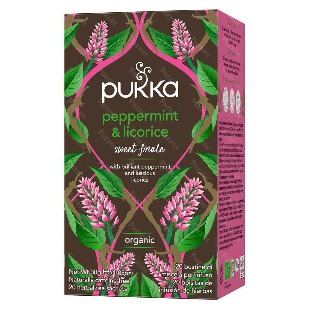 Pukka Peppermint & Licorice Thé Bio 20 Sachets