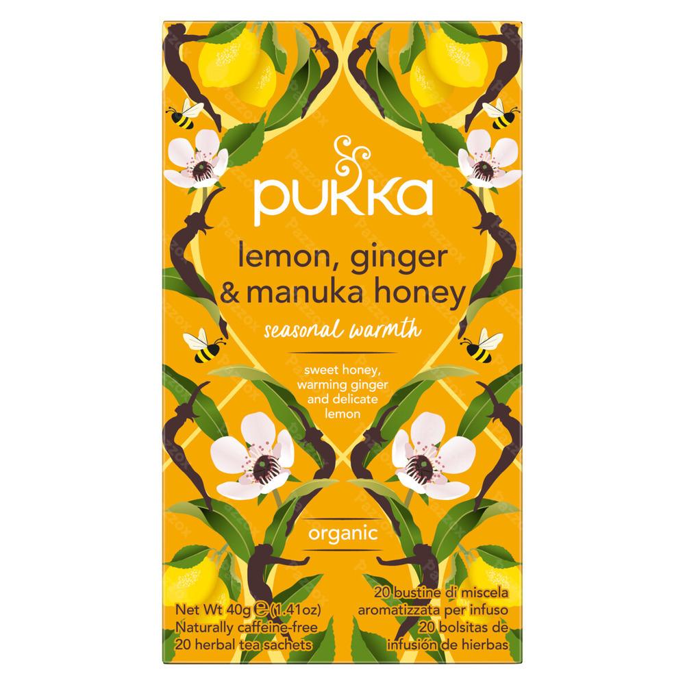 Pukka Lemon, Ginger & Manuka Honey Thé Bio 20 Sachets