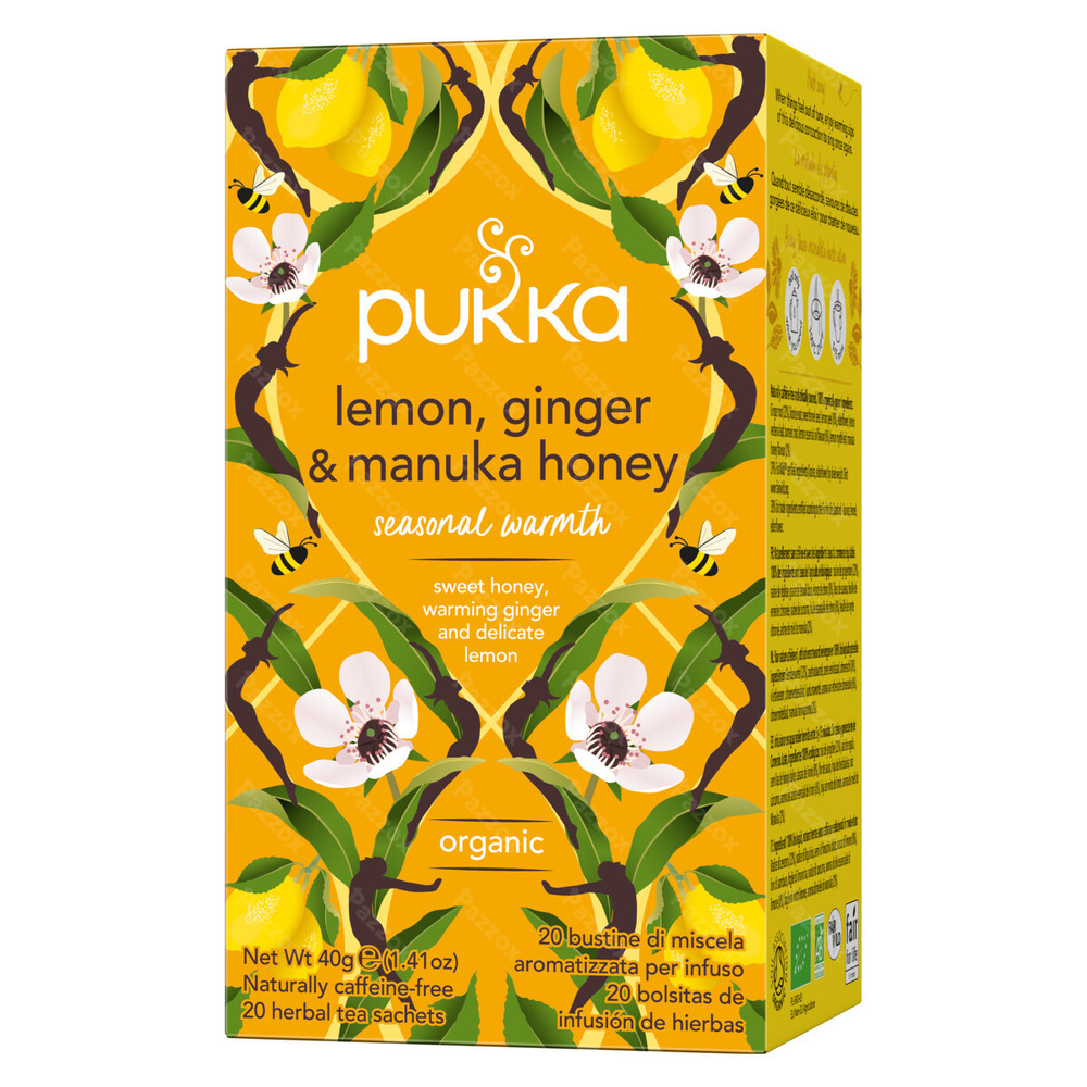 Pukka Lemon, Ginger & Manuka Honey Thé Bio 20 Sachets