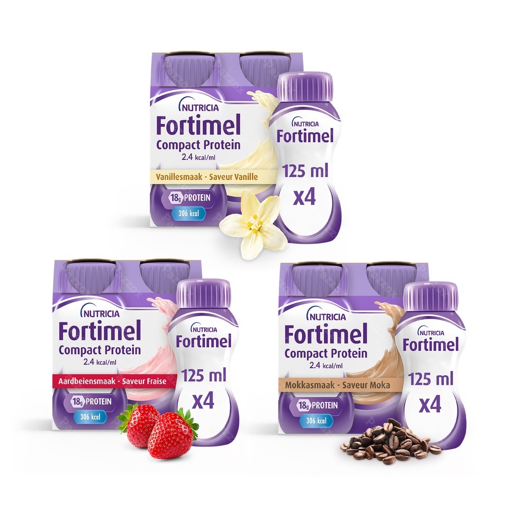 Fortimel Compact Protein 2.4 Pack Vanille - Fraise - Moka 12x125ml