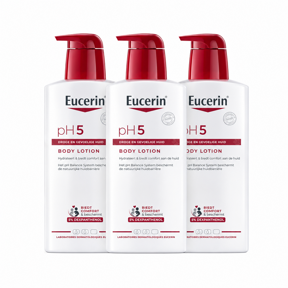 Eucerin pH5 Lotion pour le corps Peaux sèches et sensibles 3 x 400 ml Promo