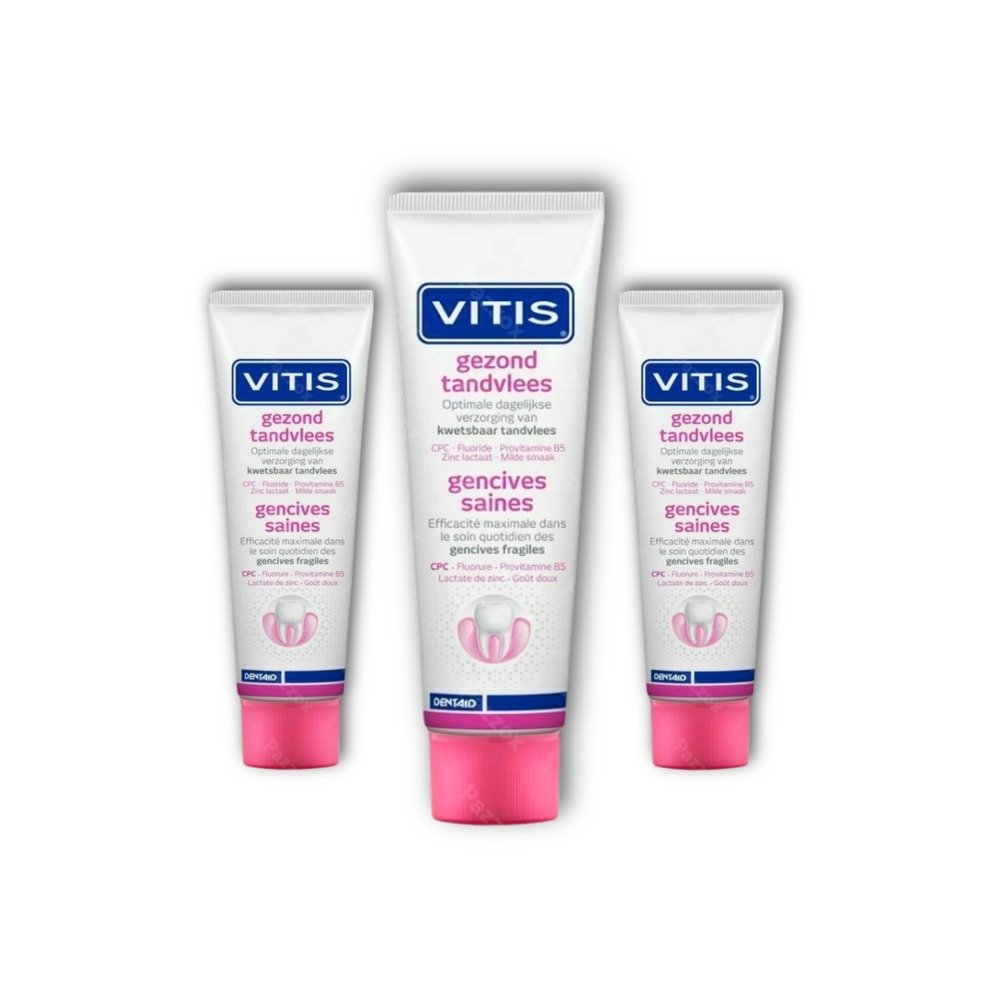 Vitis Gencives Saines Dentifrice 3 x 75 Ml Paquet Promo